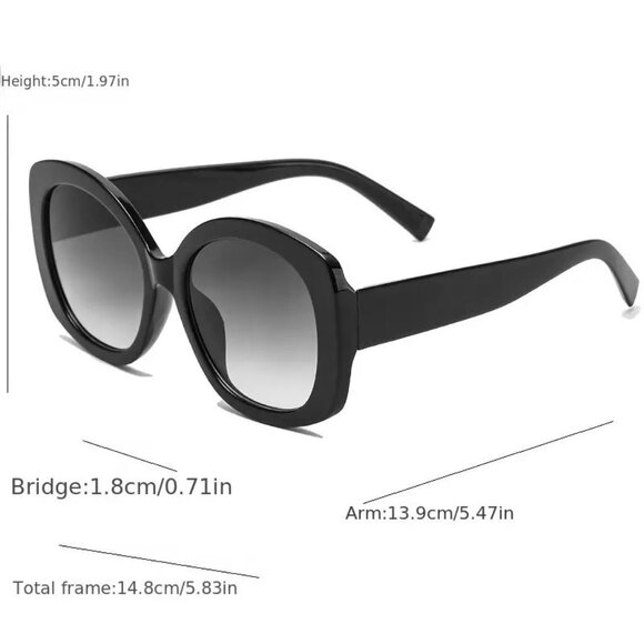 Sunglasses Mob Wife Oversized Round Retro Stylish Shades Leopard Tortoiseshell - Picture 2 of 2